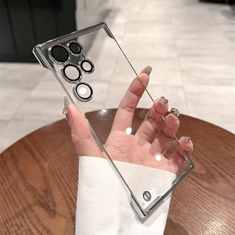 Elegant Transparent Luxury Frameless Phone Case with Plating Finish