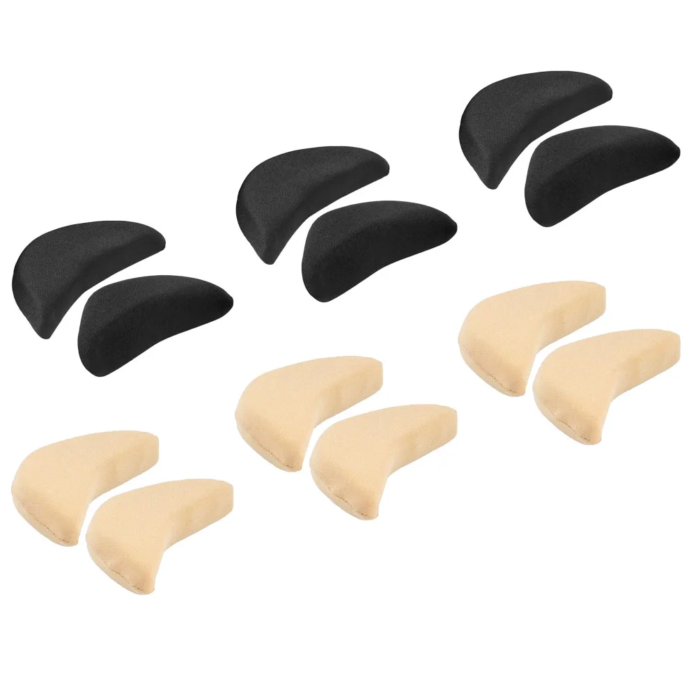 6 Pairs Sponge Toe Plug Shoe Inserts Size Reducer Insole for Shoes Filler Too Big Men Fillers Women's Make Fit Cushion 4 pairs pu toe plug comfier inserts for shoes too flats filler reusable