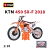 Bburago 1:18 2018 KTM-450 SX-F Factory Edition Static Die Cast Vehicles Collectible Motorcycle Model Toys 1