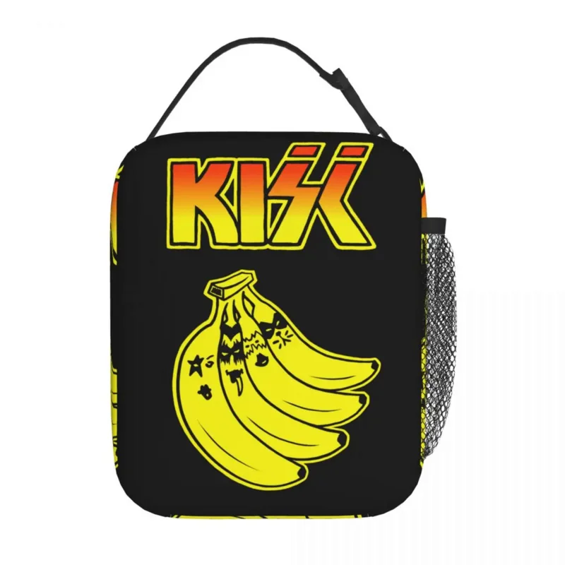 

Термоизолированные Ланч-боксы с банановым рисунком Kiss Band, дорожная Портативная сумка для ланча-охладителя, термальный Ланч-бокс