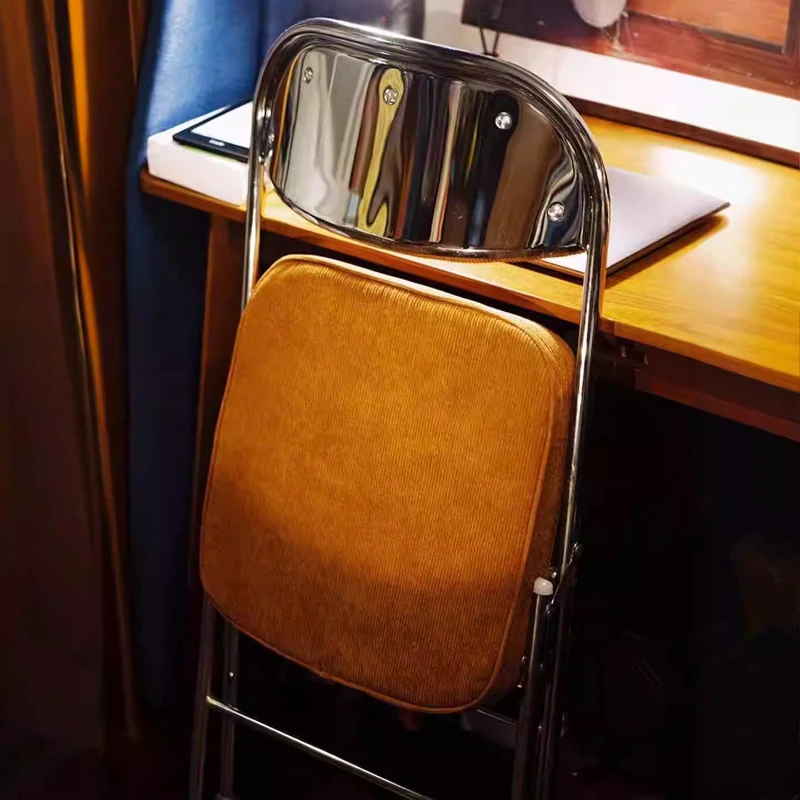 Mid Century Folding Portable Dining Chairs Padded Backrest Dining Chair Stool Coffee Kitchen Home Office Makeup Vanity Seat