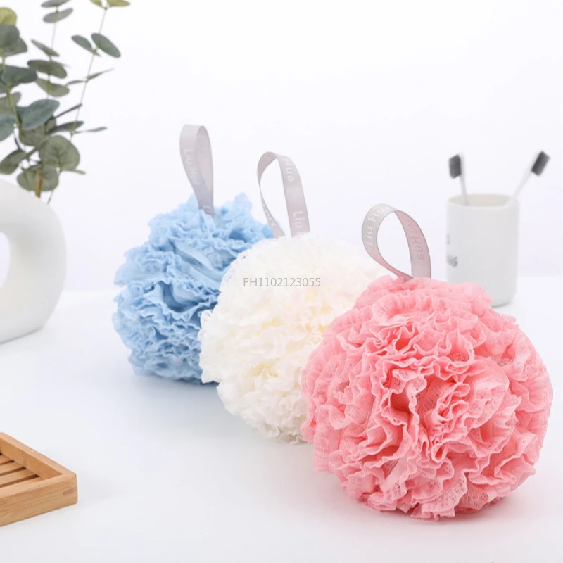Cute Lace Soft Sponge Bath Ball Shower Rub Bath Shower Wash Body Pot Sponge Scrubber Color Durable Healthy Massage Brush