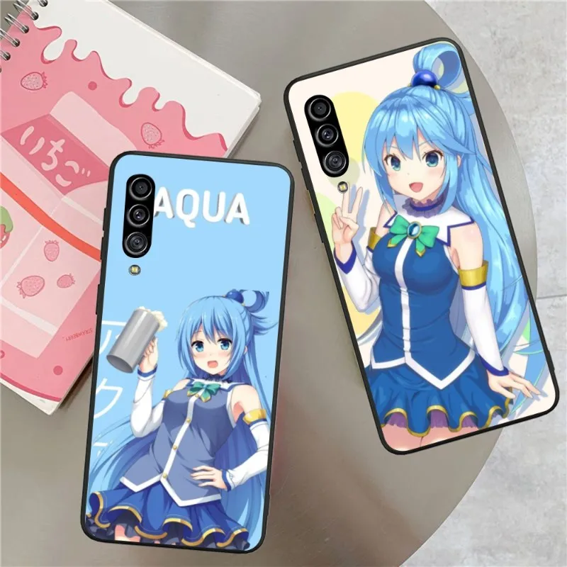 Custodia Per Cellulare Anime Aqua Per Samsung Galaxy S23 S22 S21 S10 S9 S8 Plus Cover Morbida Ultra Nera Per Telefono Funda