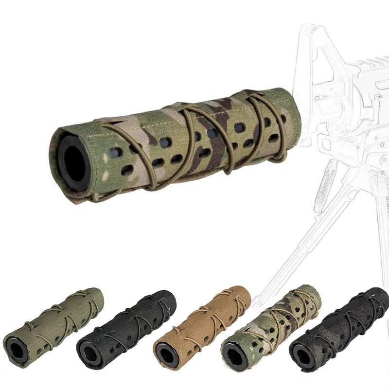 KRYDEX 22cm Suppressor Cover Tactical Protect Sleeve Wrap Airsoft Ranger Green E - Foto 10