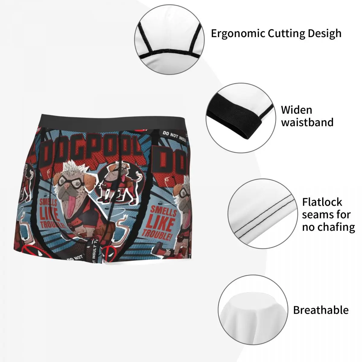 Deadpool & Wolverine Dogpool Doodle Comic Accessories Boxers Shorts Funny Underwear Boxer Pants Gag Gifts For Men 6
