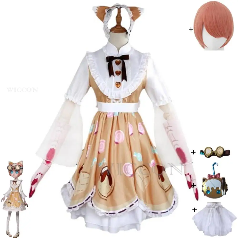 

Game Identity Ⅴ Mechanic Tracy Reznik Cosplay Costume Wig Wallet Glasses Anime Candy Girl Sweetie Lolita Dress Halloween Suit