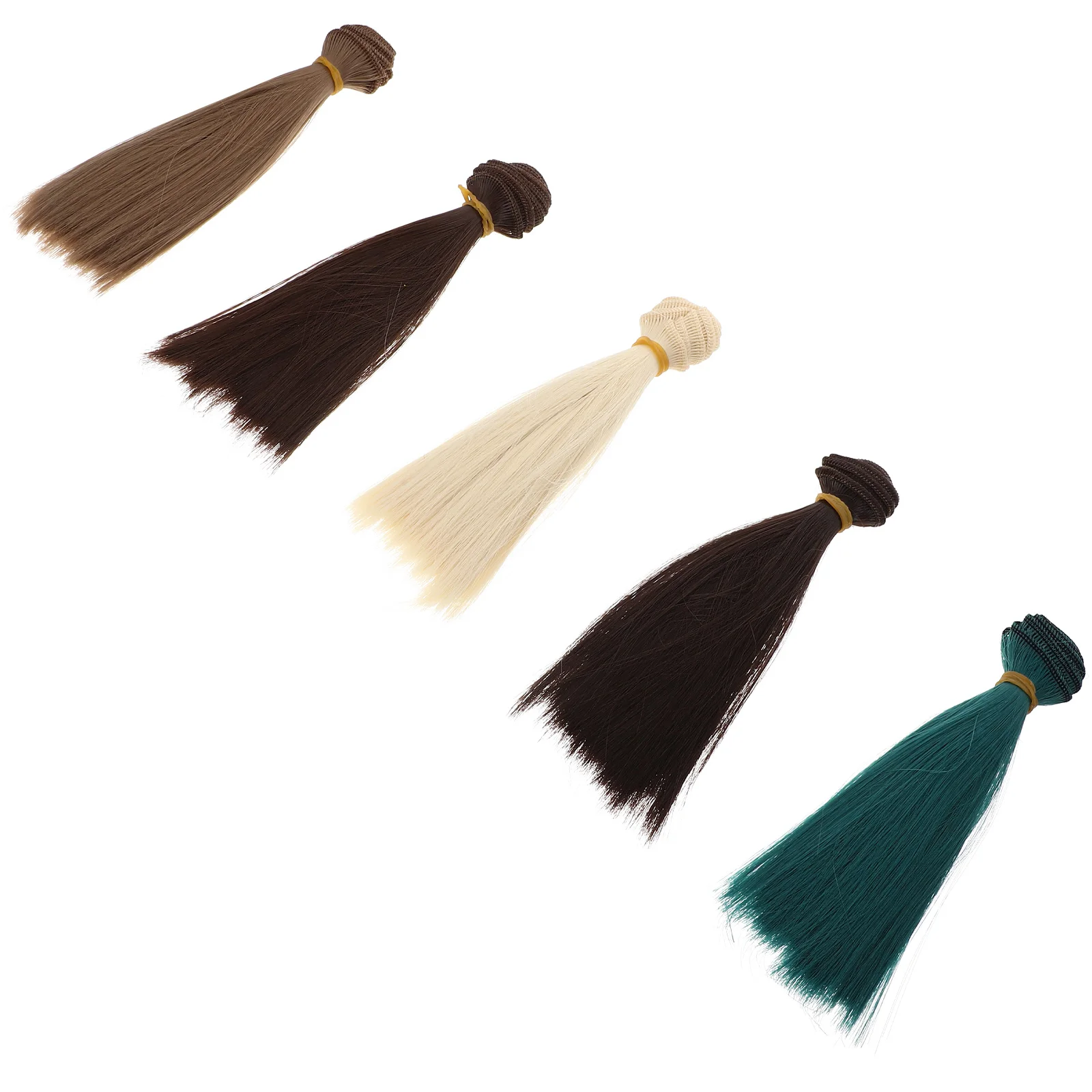 

BJD Dolls Synthetic Hair Wefts in 5 Colors for DIY Wig Making and Doll Decoration