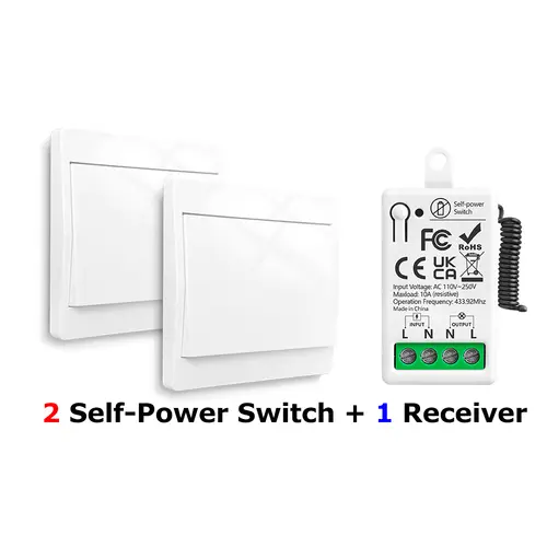 433MHz Wireless Smart On Off Switch 220V Mini Relay,86 Self-Powered Push Button Wall Switch No Need Battery for Home Improvement - Image 8