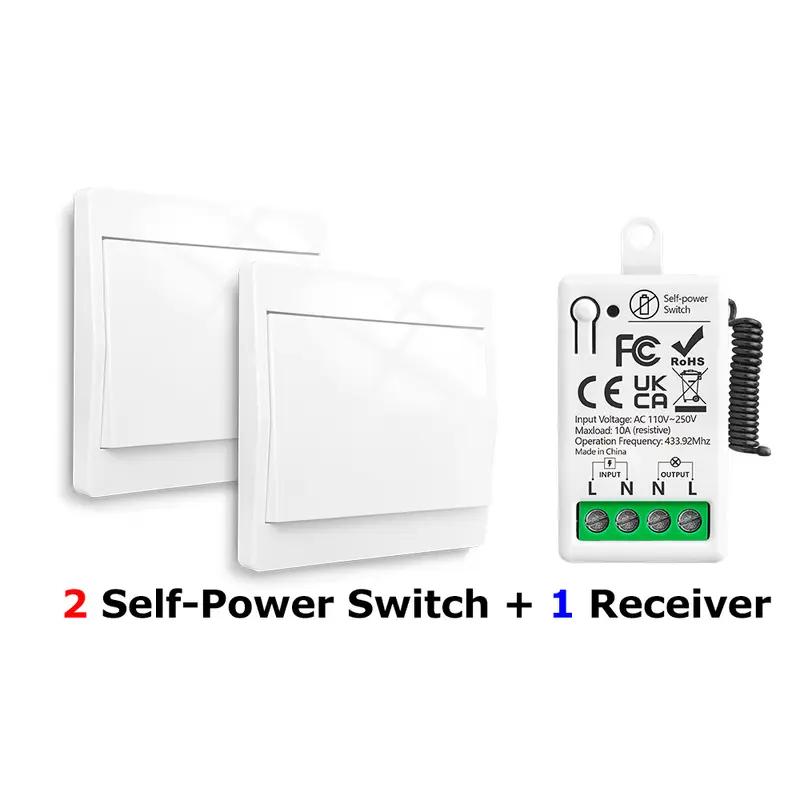 433MHz Wireless Smart On Off Switch 220V Mini Relay,86 Self-Powered Push Button Wall Switch No Need Battery for Home Improvement - Image 8