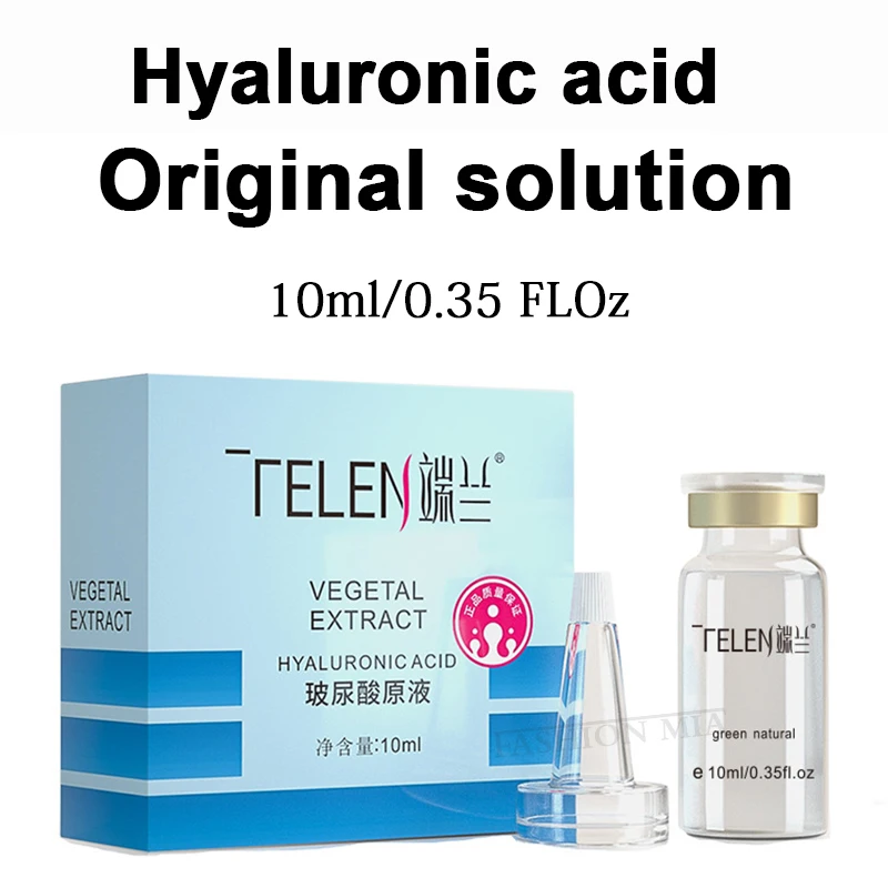 Hyaluronic Acid Serum 10ml Cross-linked HA Original Solution Ultrafine Molecules Hyaluronic Acid Ampoule Facial Moisturizing Anti Wrinkle Anti-aging