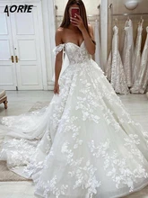  LORIE Exquisite Lace Off Shoulder Wedding Dresses Short Sleeves Sweetheart Boho Bridal Gowns vestidos de novia 
