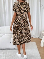 Plus Size Women's Fashionable Dress Outdoor Home Nightgowns Leopard Design Pattern Printed High Quality Loose Street Knee Skirts - Image 3