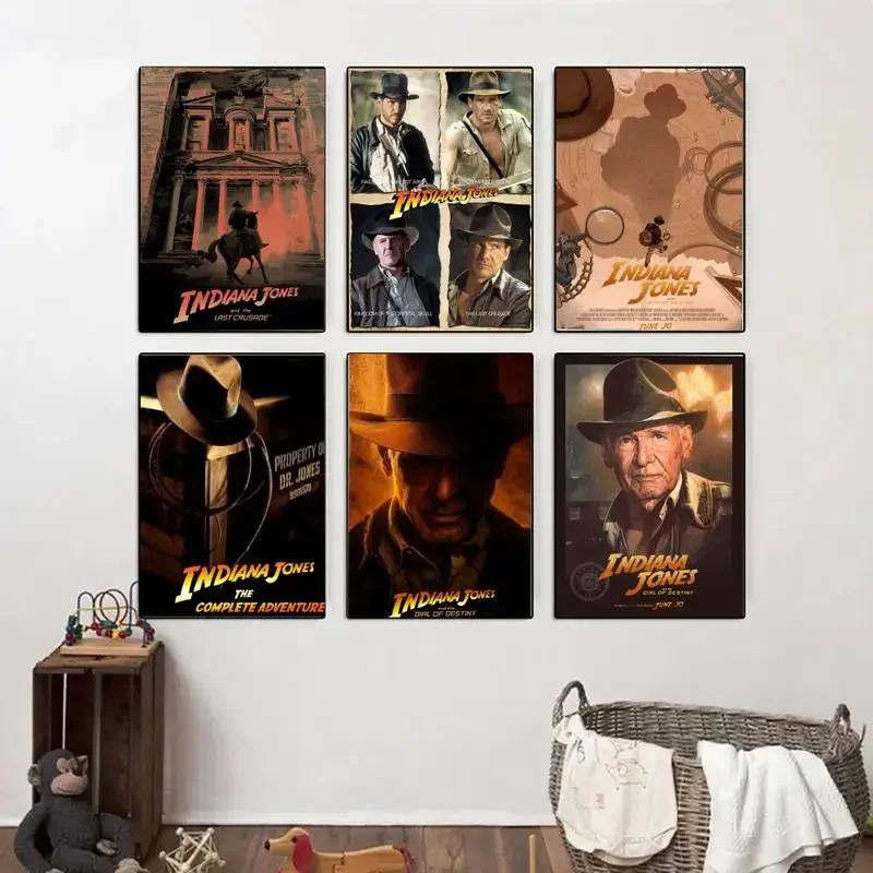 Film Classici Serie Indiana Jones Poster Carta Kraft Poster Vintage Wall Art Painting Study Estetica Art Small Size