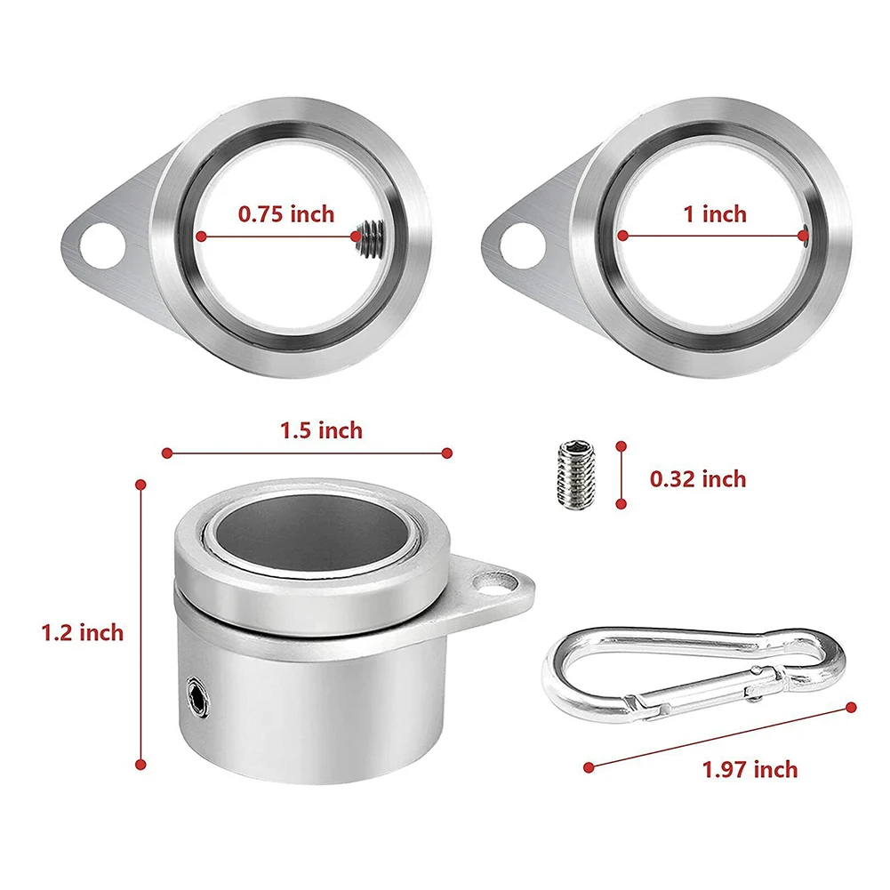 Parts Flag Pole Ring For 0.75-1 Inch Pole Sliver&deg; Rotating Aluminum Alloy Aluminum Swivel Ring Anti-Wrap