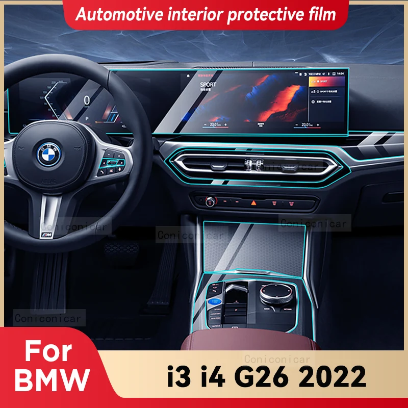 

For BMW I3 I4 G26 2022 Gearbox Panel Dashboard Navigation Automotive Interior Protective Film Anti-Scratch Accessories