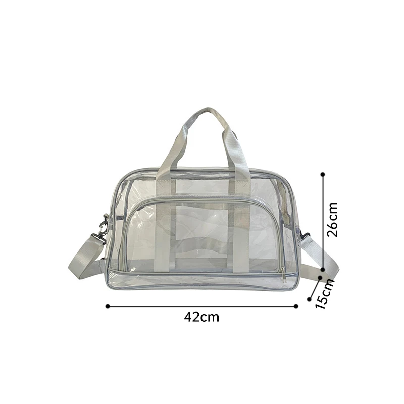 Large Capacity Transparent Pvc Travel Bag Transparent Beach Bag Weekend Gym Multi-Function Outdoor Carrying