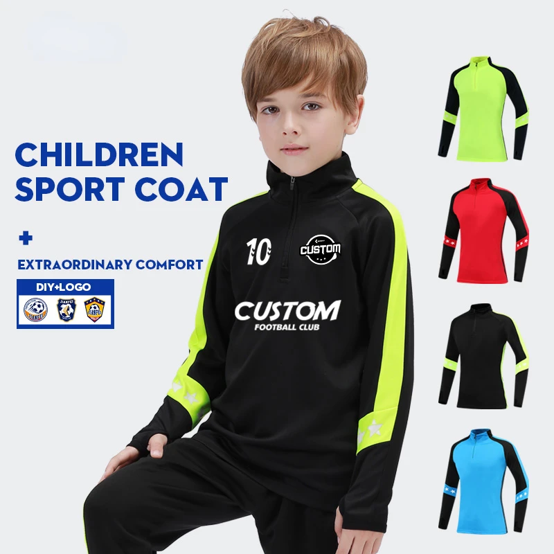

Kids Soccer Tracksuit Child Football Tracksuit Warm Flecce Training Football Uniform Soccer Sportswear Uniform Tracksuit For Boy