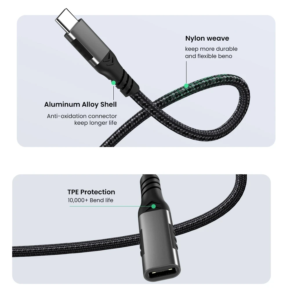 5A 100W - USB C  ̺  C USB3.2 Gen2 4K TV MacBook ġ      ڵ 1M 2M 3M