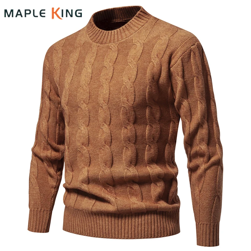 

Pullover Homme Mens Cristmas Sweater 2023 Autumn Solid Color Mock Neck Warm Sueter Militar Jacquard Sweaters Men Vintage Clothes