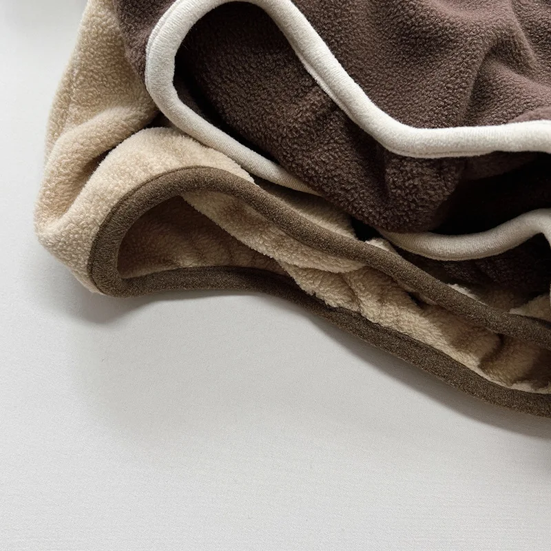 Double-Sided Fce Stand Collar Lightweight Children's Sweater Boys' Girls' Spring Autumn Cotton Inner  Warm Thinnest Top