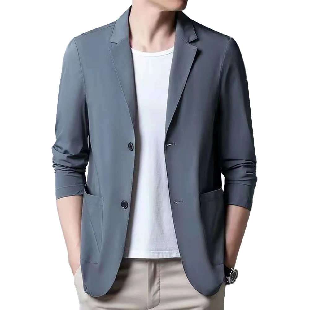 Men Formal Suit Blazer Jacket Coat Wedding Party Dress Business Work Button Tops Mens Blazer Jacket Smart Casual Male Suit Coat