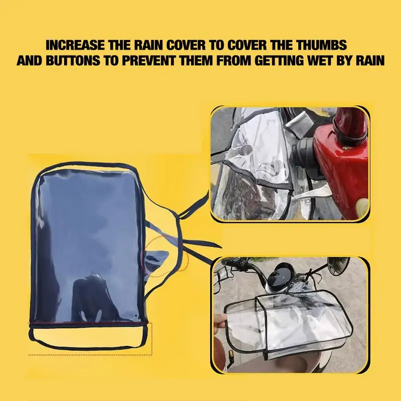 Motorcycle Scooter Handlebar Protective Rain Cover Transparent Riding Muff Winter Thermal Gloves Winter Riding Handle Cover 4