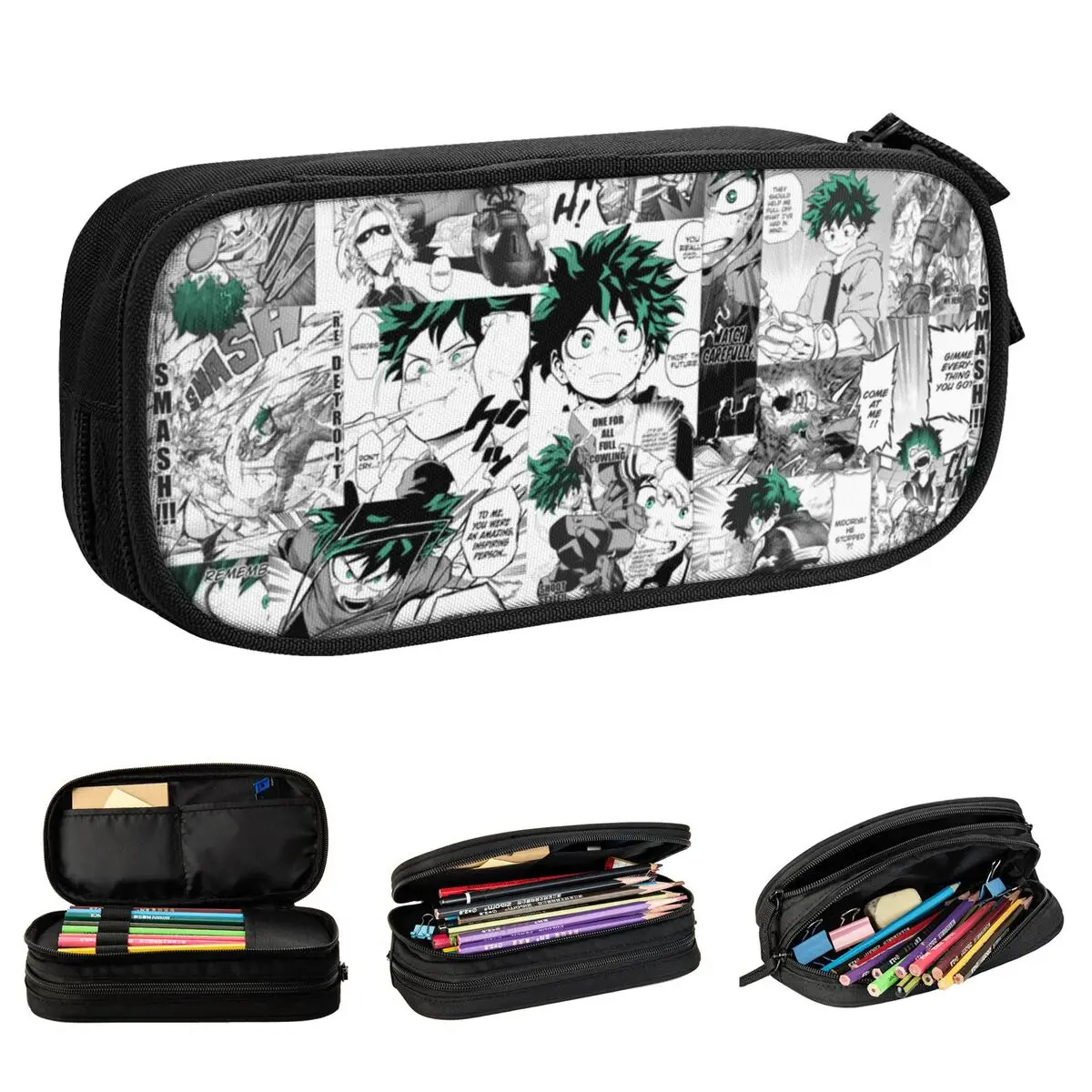 

My Hero Academia Izuku Manga Pencil Case Anime Pen Bag for Student Large Storage Students School Cosmetic Pencilcases