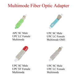 1Pcs Fiber Optic APC/UPC SC Male to UPC LC/ST Female Adapter Multimode OM3 Converter Hybrid Connector