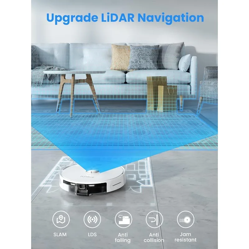 HONITURE Robot Vacuum and Mop Combo,Robot Vacuum Cleaner with Self-Emptying, 4000Pa Max Suction, Smart Mapping, 250mins Runtime