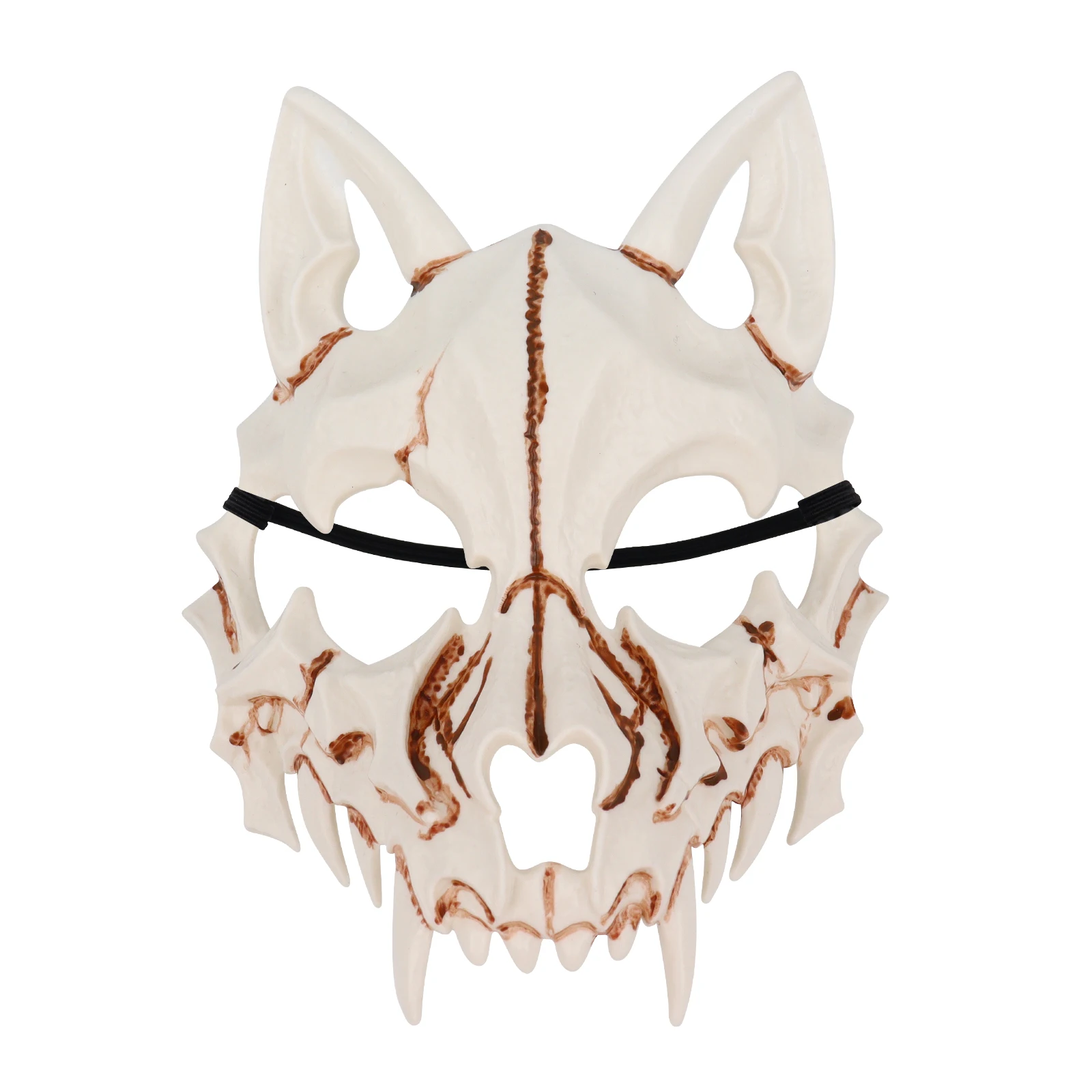 Gruselige Tier-Halbgesichtsmaske, Kostüm, Cosplay-Zubehör für Halloween, Maskerade, Karneval, Party – Detail 7