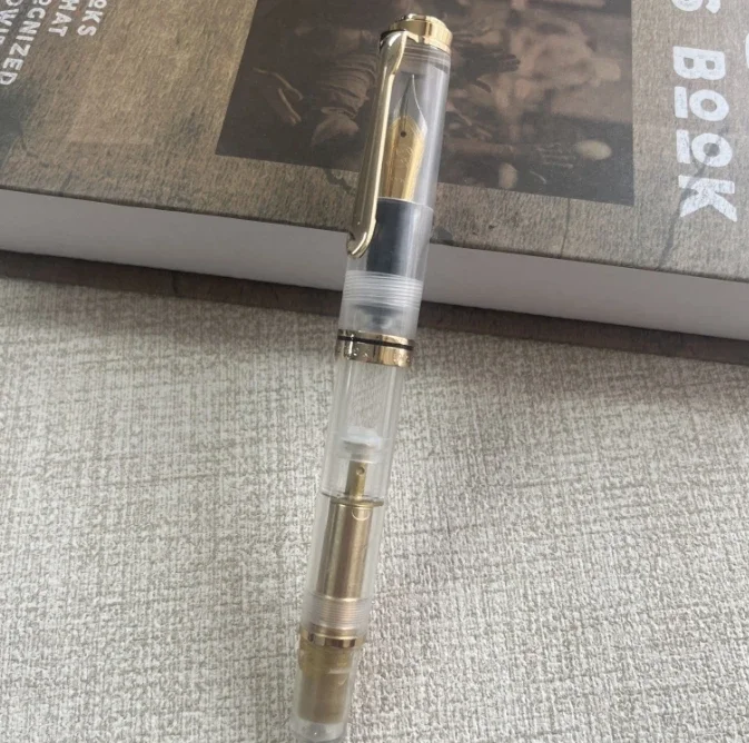 ADMOK M800 피스톤 만년필 투명 아크릴 BOCK Schmidt No.6 펜촉 부드러운 쓰기 펜 사무실 학교 용품 선물