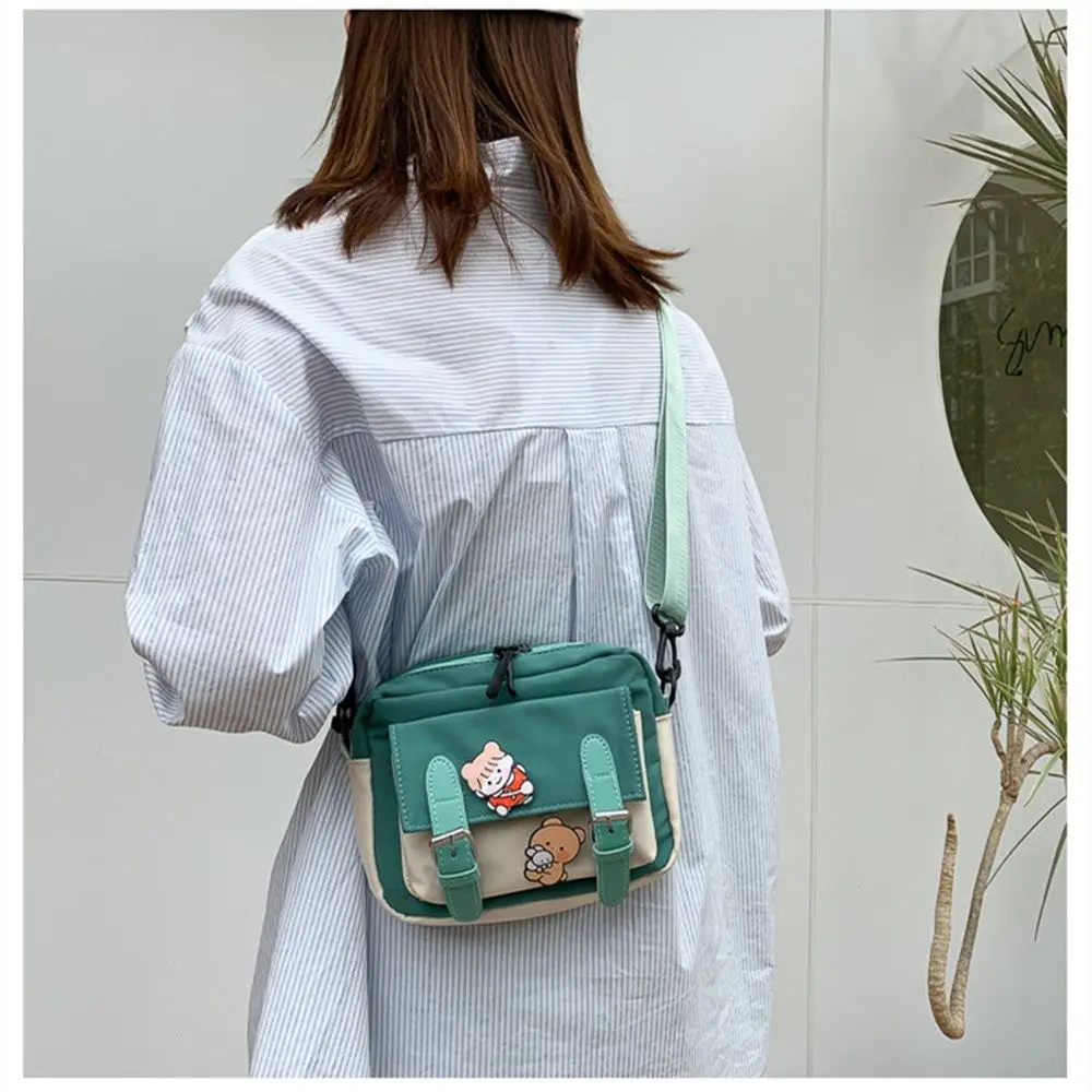 

Crossbody Bag Female Cute Girl Zipper Color Matching Canvas High Capacity Shoulder Bag Sling Bag 2023 New Fashion Shopping Bag