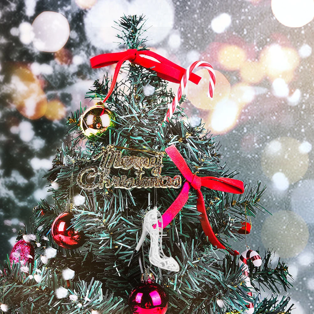 6 Pcs Christmas High Heels Hanging Ornaments Tree Decorations Mini Plastic Xmas High-heeled Shoes Pendant 6