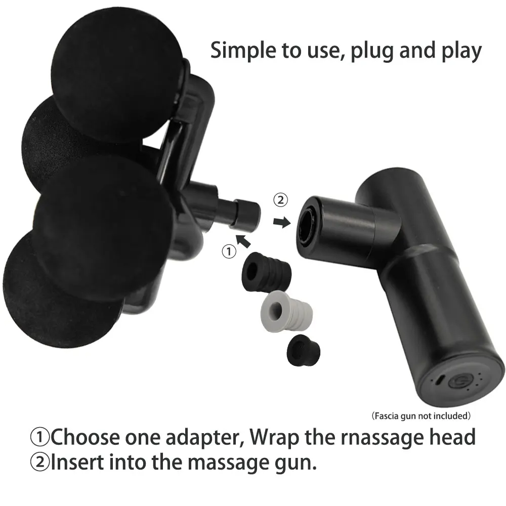 Fascia Gun Creative Massage Head with 4ball, Plastic Accessories MassageHead, Muscle Massager Head, Deep Tissue Massager Replace