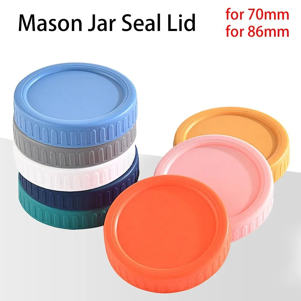 

70/86mm Durable Mason Jar Lids for Wide Mouth Jar Reusable Plastic Leak-proof Sealing Bottle Cover Drink Lid Kitchen Accessory