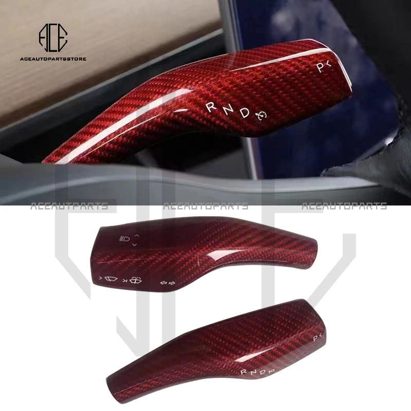 

Interior Remodel Patch For Tesla Model 3 Model Y Real Carbon Fiber model3 2017-2023 Column Shift Protection Cover