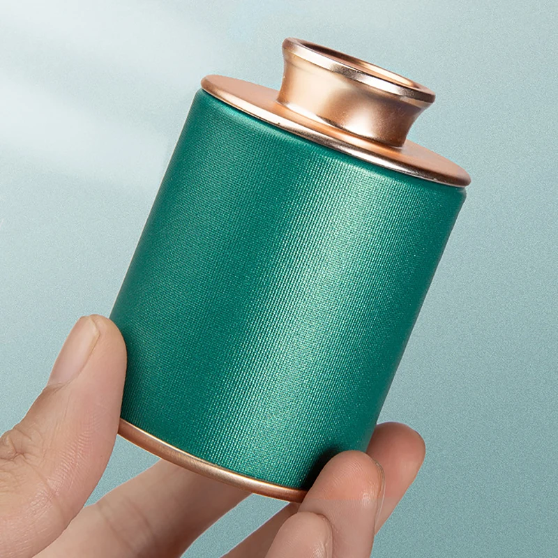 Solid Mini Empty Tea Tin Can Household Green Black Tea Sealed Jar Portable Travel Small Packaging Box Paper Storage Can New