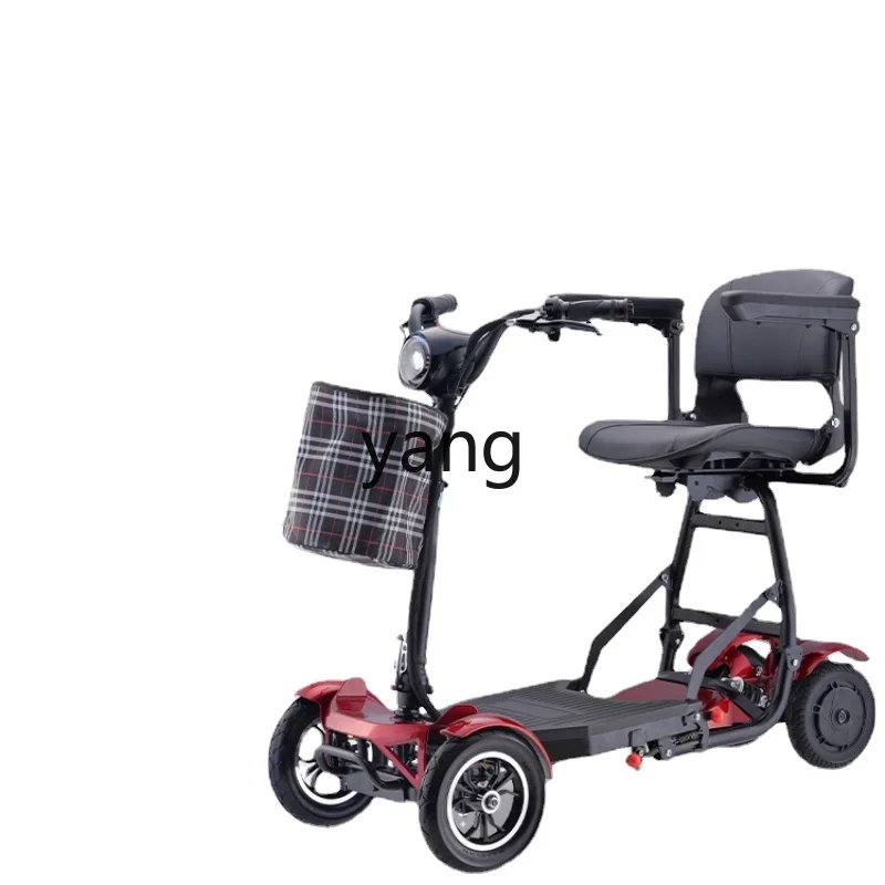 

Yjq Elderly Scooter Four-Wheel Electric Disabled Household Double Elderly Folding Battery Power Car