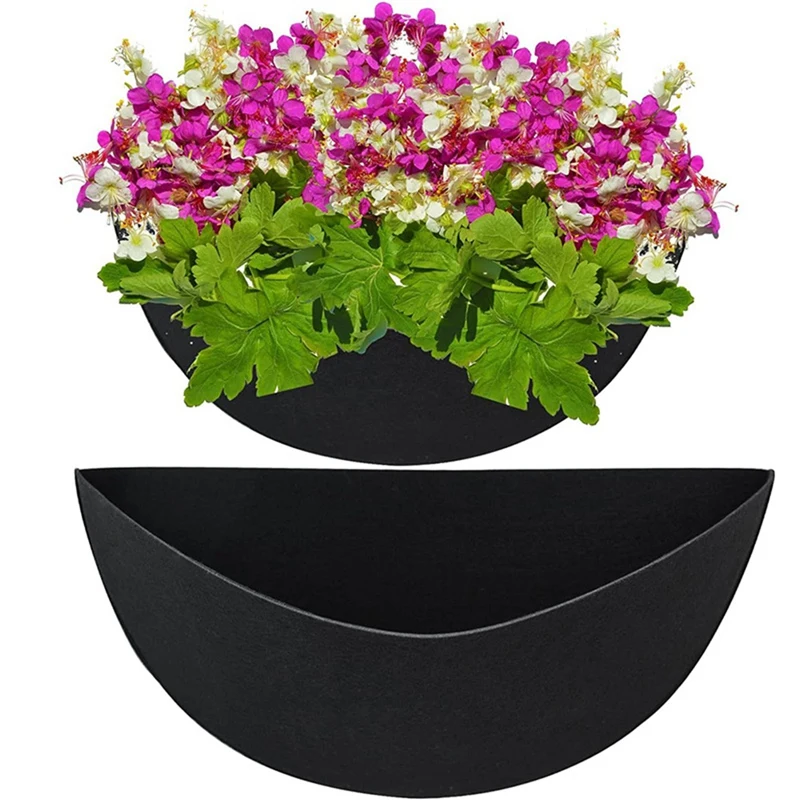 

3PCS Half Round Planter Liners Fabric Plant Liners Half Circle Flower Basket Liners Replacement Felt Liner