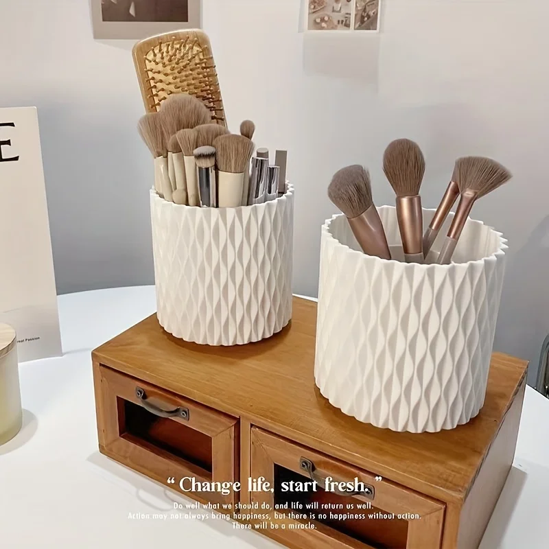 Boîte de rangement de cosmétiques rotative à 360 degrés, étui de maquillage, produits de soins de la peau, étui de rangement en plastique pour pinceaux de maquillage, conteneur organisateur 4