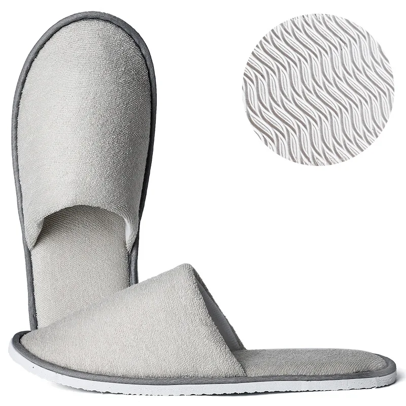 5Pairs/Lot Velvet Hotel Slippers Men Women Travel Disposable Cotton Towel Cloth Hospitality Soft SPA Shoes Guest Slides