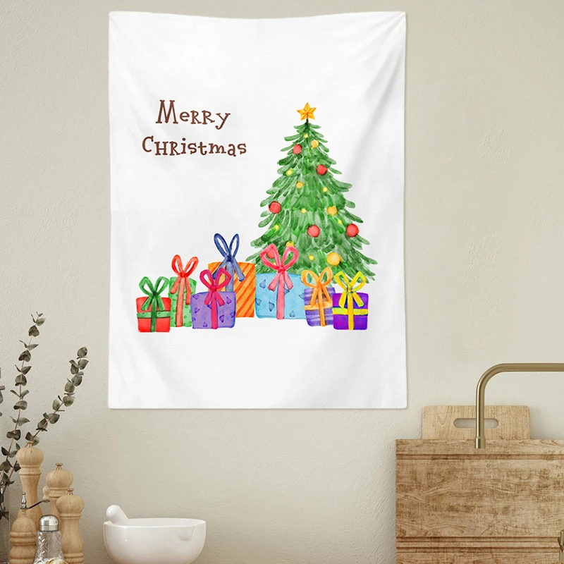 Tapestry Decor Wall Hanging Tapestries Christmas Background Cloth Santa Claus Wall Poster tapestry decor