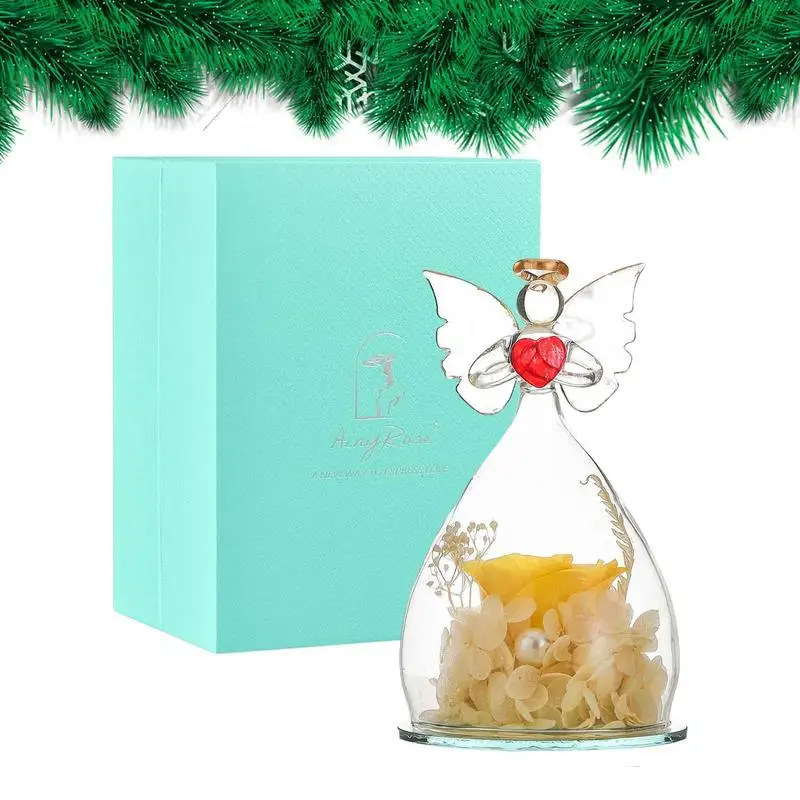 

Preserved Rose Angel Birthday Gifts For Women Made From Beauty Rose Romantic Gifts For Female Valentines Day Gift For Mom