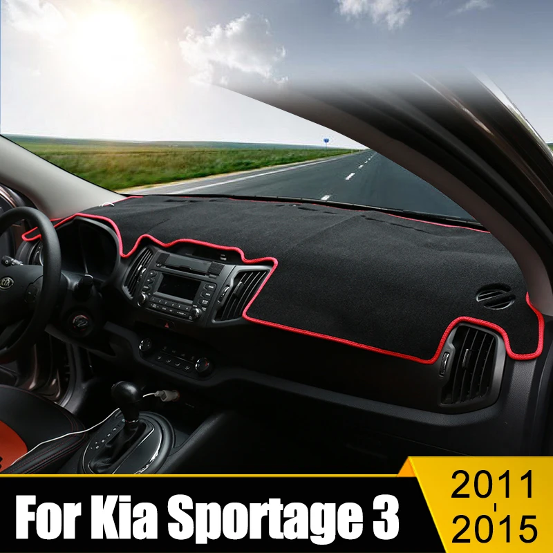 

For Kia Sportage 3 R 2011 2012 2013 2014 2015 Car Dashboard Cover Avoid Light Pad Sun Shade Case Anti-UV Carpets Non-Slip Mats