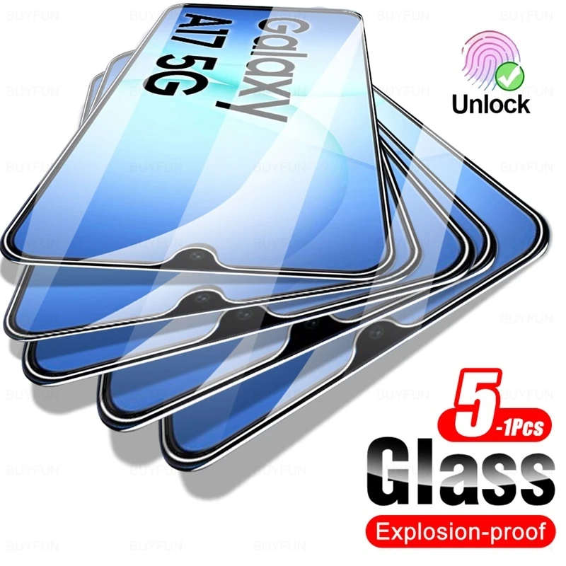 삼성 갤럭시 A17 A 17 17A 5G 4G 2025용 5-1개 스크린 보호필름 크리스탈 HD 9H 투명 강화유리 스크래치 방지 케이스 호환