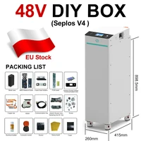 Stock UE Pack DIY 16kWh 48V 314AH LiFePO4, Pack de batteries 51.2V 320AH pour ESS, énergie solaire domestique, disjoncteur 250A sans batteries 1