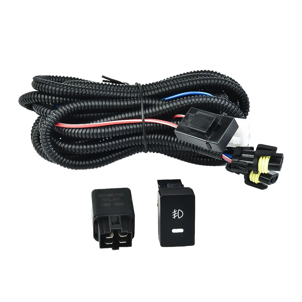 H11 fog light wiring harness Socket With LED Indicator Switch Automotive Relay For Honda For Ford Most Universal Car Modles