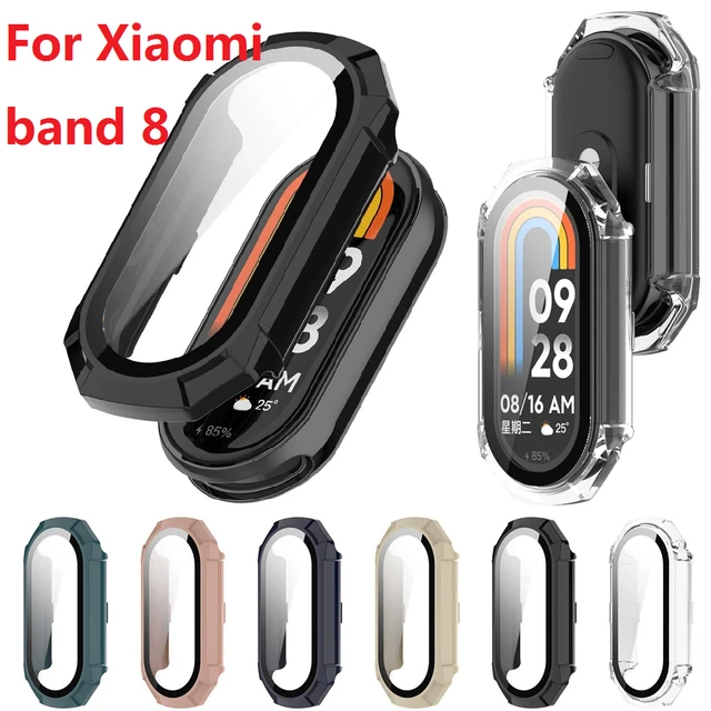 Protective Case+Glass Film For Xiaomi Smart Band 8 Active Smart Watch  Screen Protector Shell Bumper For Mi Band 8 Active Cover - AliExpress