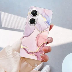 Marble Clear Soft Silicone Protective Phone Case with Bumper Coque Design for ASUS ZenFone 9 (TM2001)