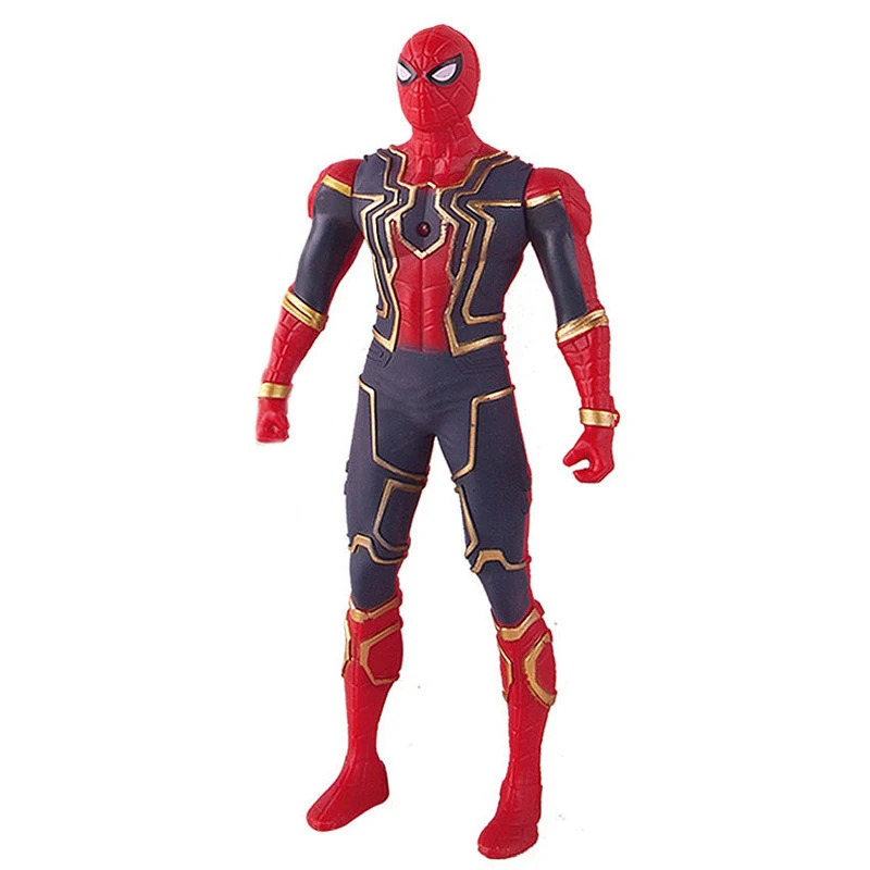 Marvel Spider Man Model Kit Hulk Iron Man Anime Toys PVC Activity Splices Luminous Doll Series Boy Children Birthday Gift